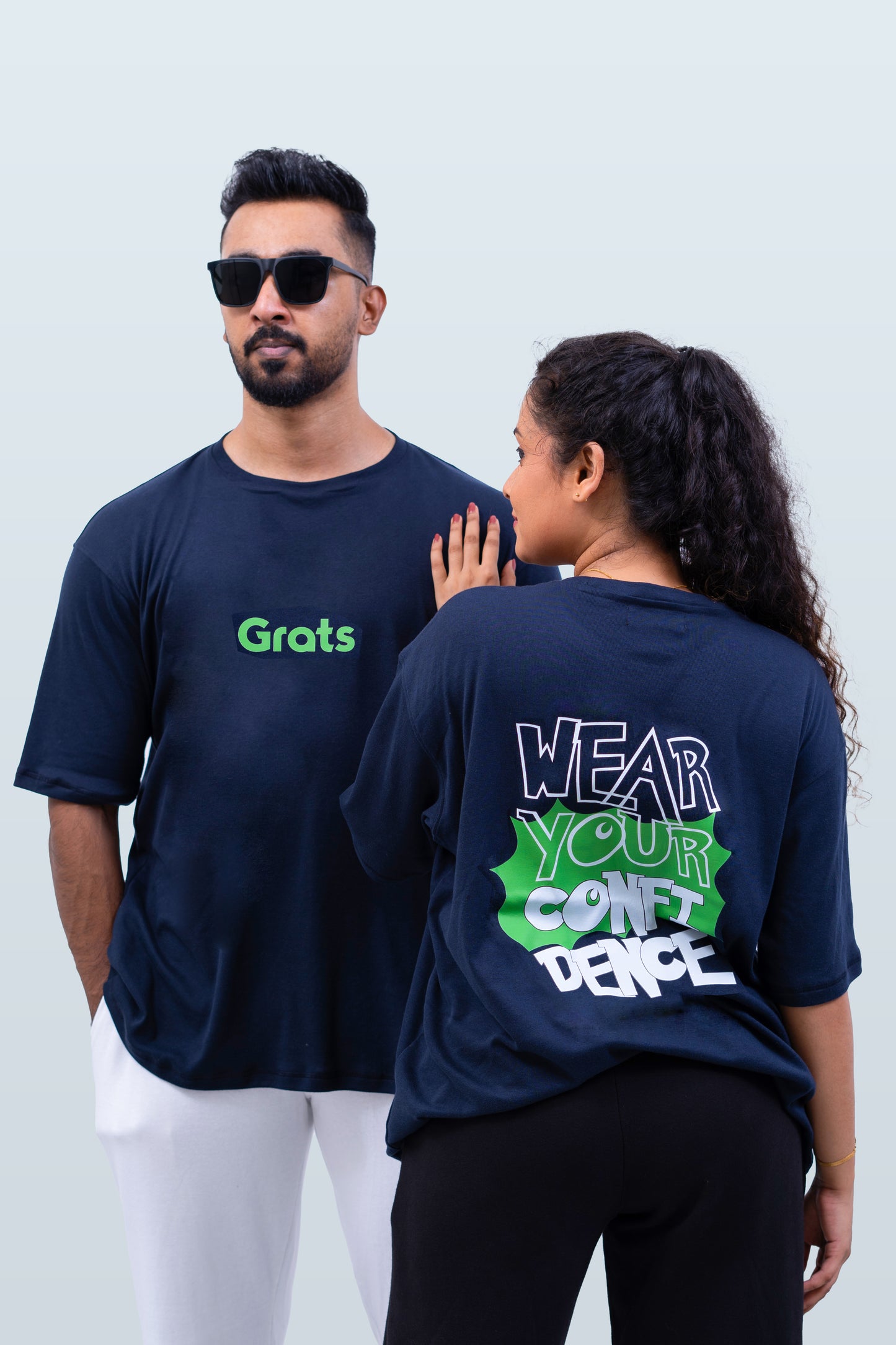 G Rats Oversized Crew Neck Tee - Dark Blue - Single Jersey -Unisex
