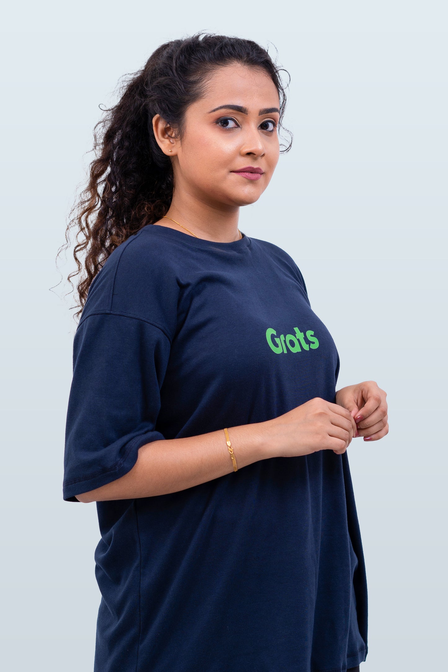 G Rats Oversized Crew Neck Tee - Dark Blue - Single Jersey -Unisex