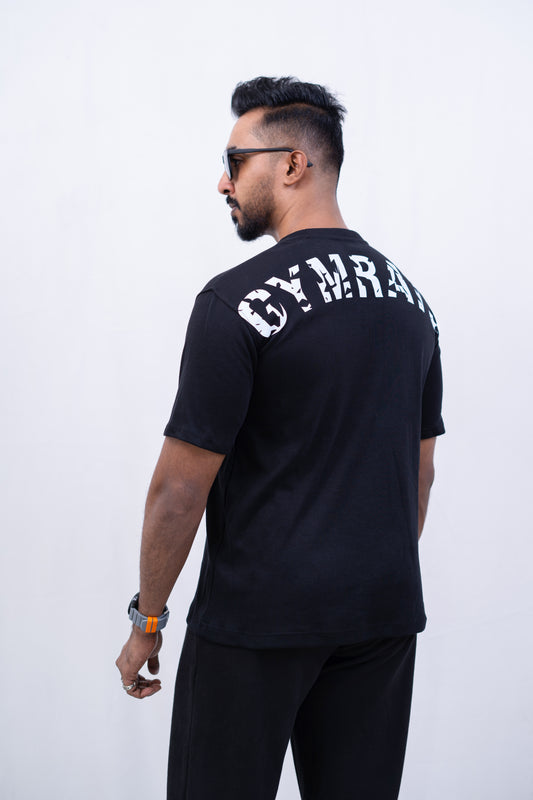 Gym Rats Regular Fit Crew Neck Tee - Black- Spandex - Gents
