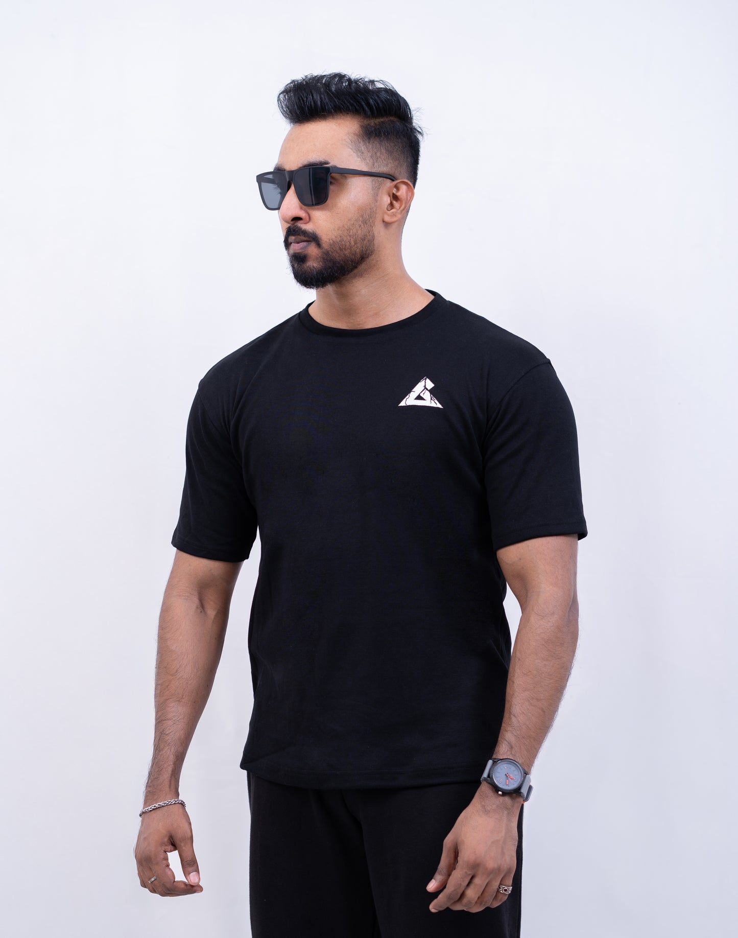 Gym Rats Regular Fit Crew Neck Tee - Black- Spandex - Gents