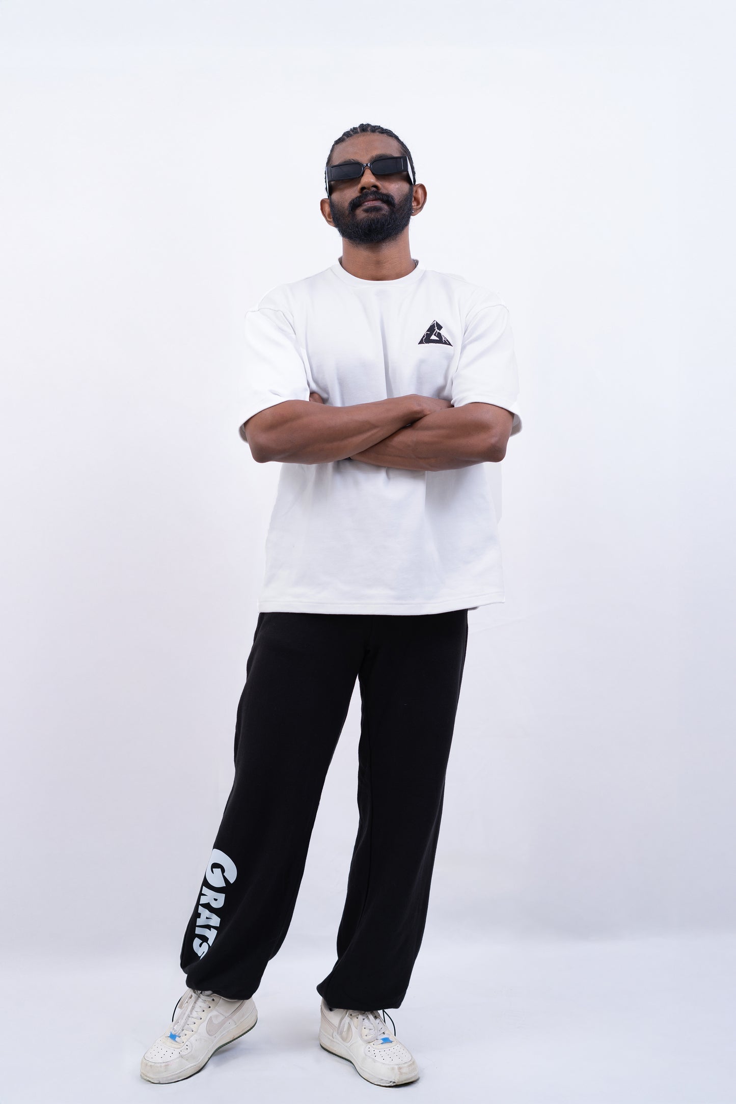 Gym Rats Regular Fit Crew Neck Tee - White -Spandex -Gents