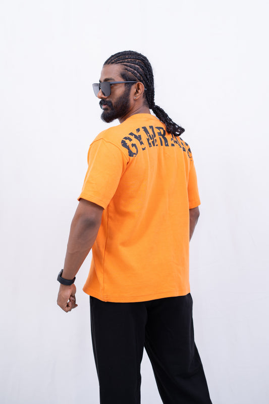 Gym Rats Regular Fit Crew Neck Tee - Orange -Spandex -Gents