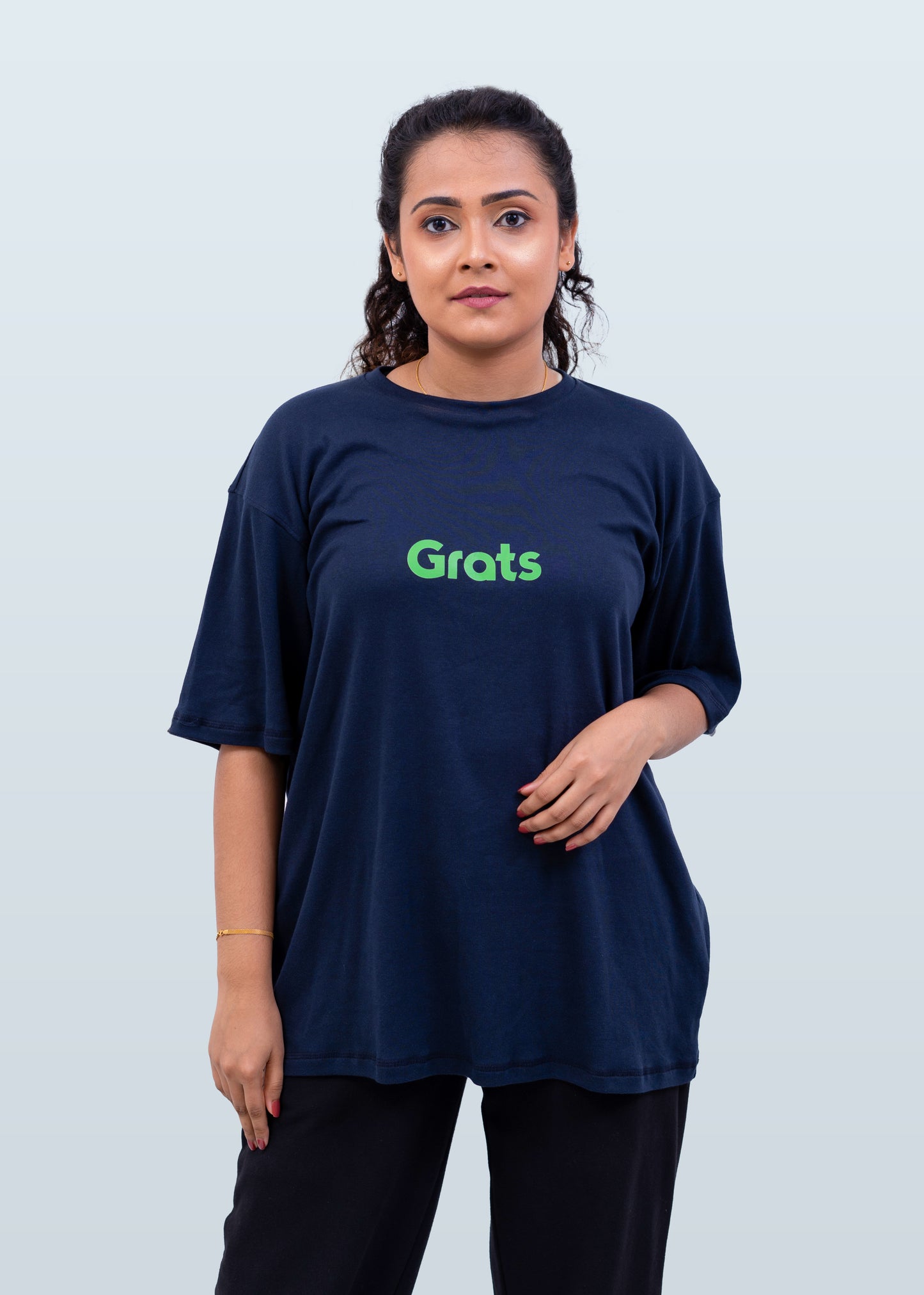 G Rats Oversized Crew Neck Tee - Dark Blue - Single Jersey -Unisex