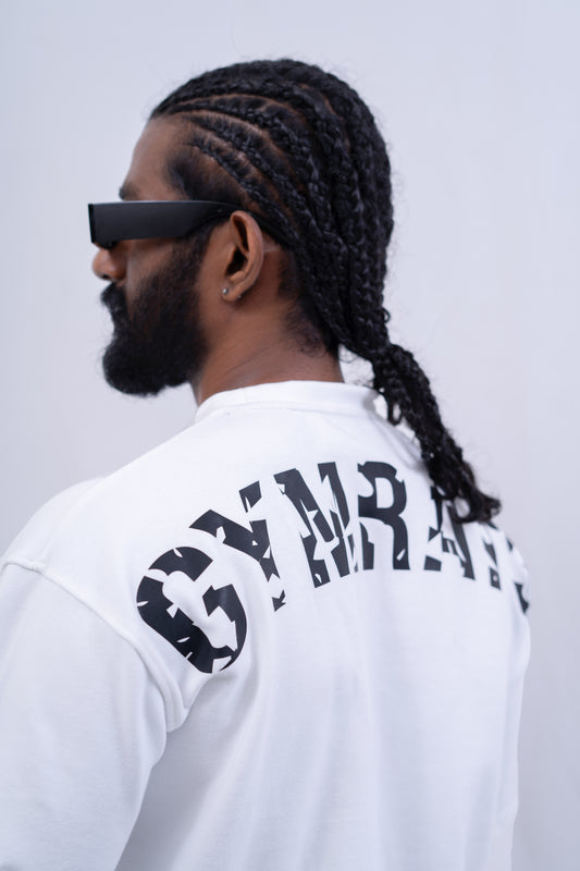 Gym Rats Regular Fit Crew Neck Tee - White -Spandex -Gents