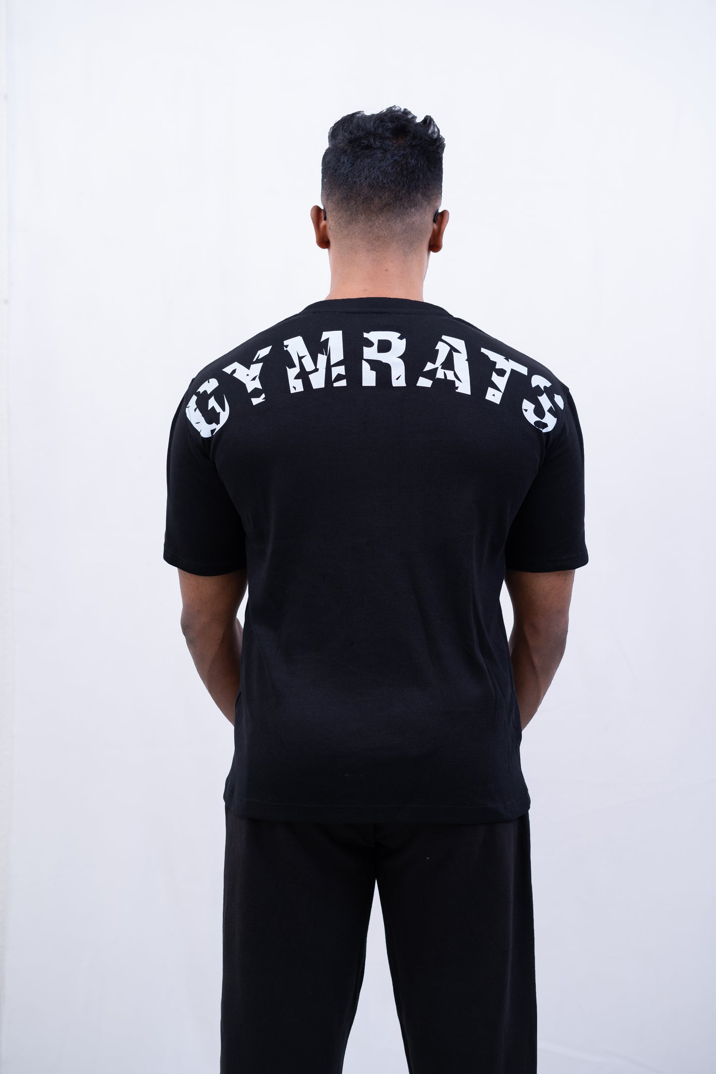 Gym Rats Regular Fit Crew Neck Tee - Black- Spandex - Gents