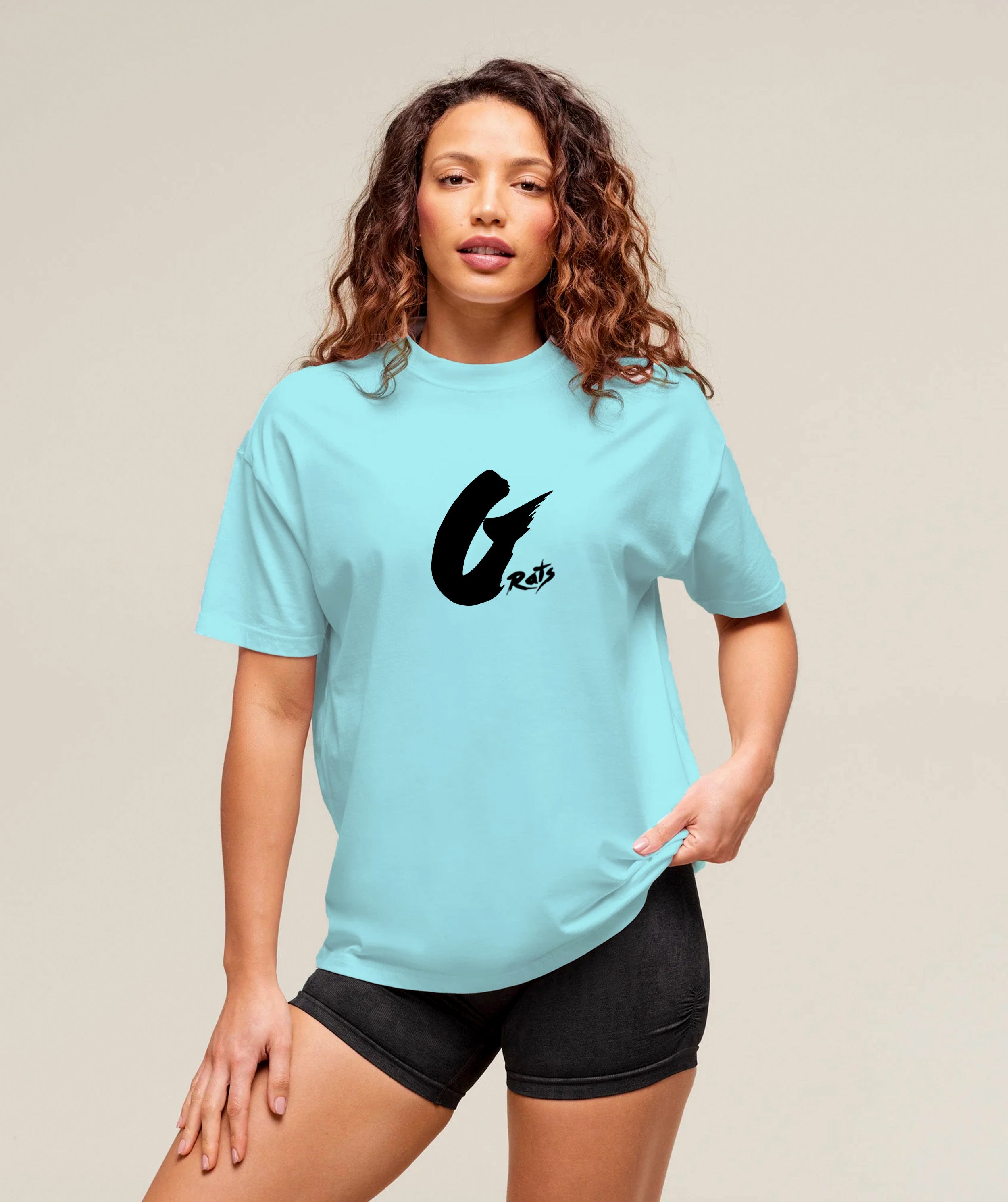 Oversized Baggy Crew Neck Tee - Ladies