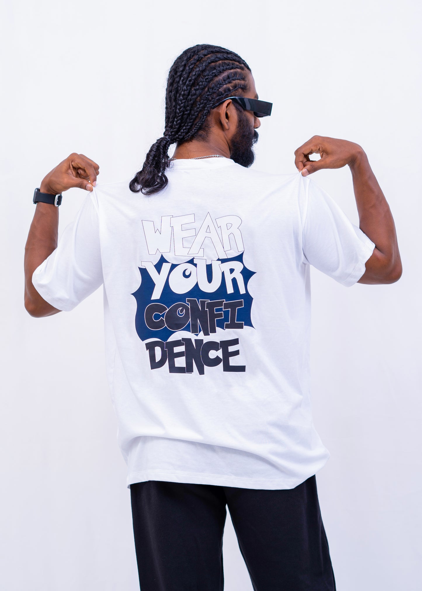 G Rats Oversized Crew Neck Tee - White - Single Jersey - Unisex
