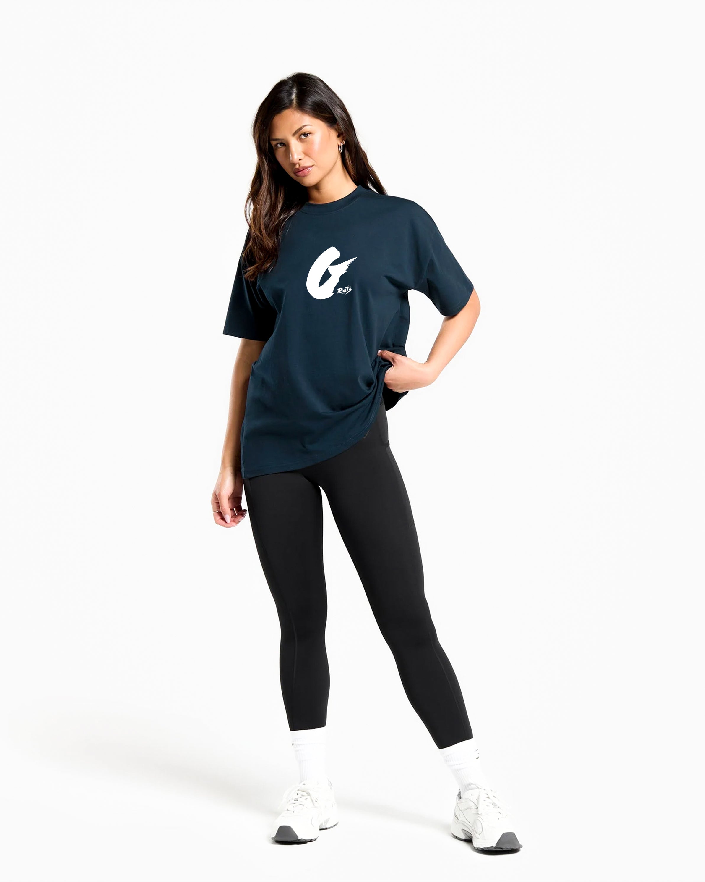 Oversized Baggy Crew Neck Tee - Ladies