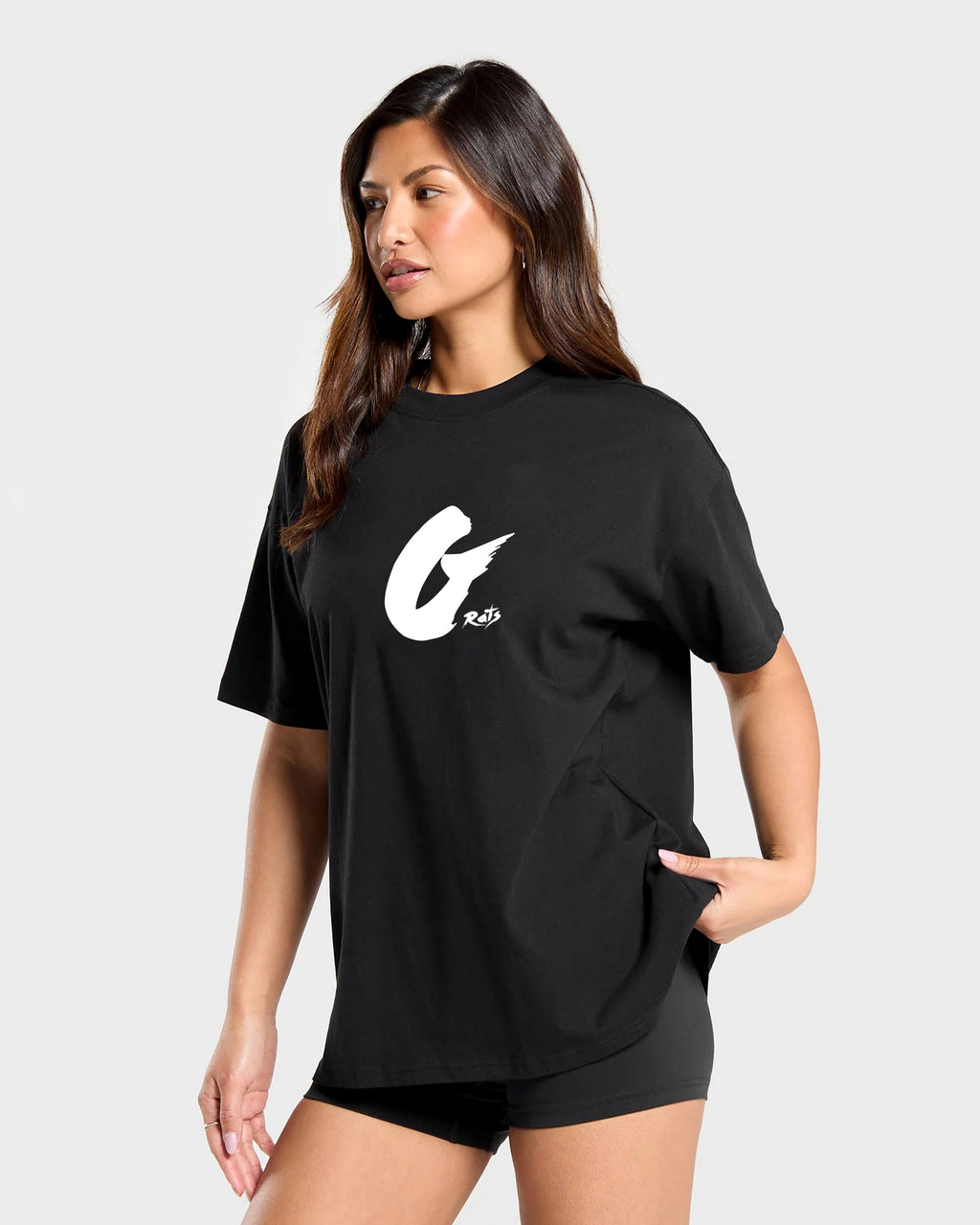 Oversized Baggy Crew Neck Tee - Ladies