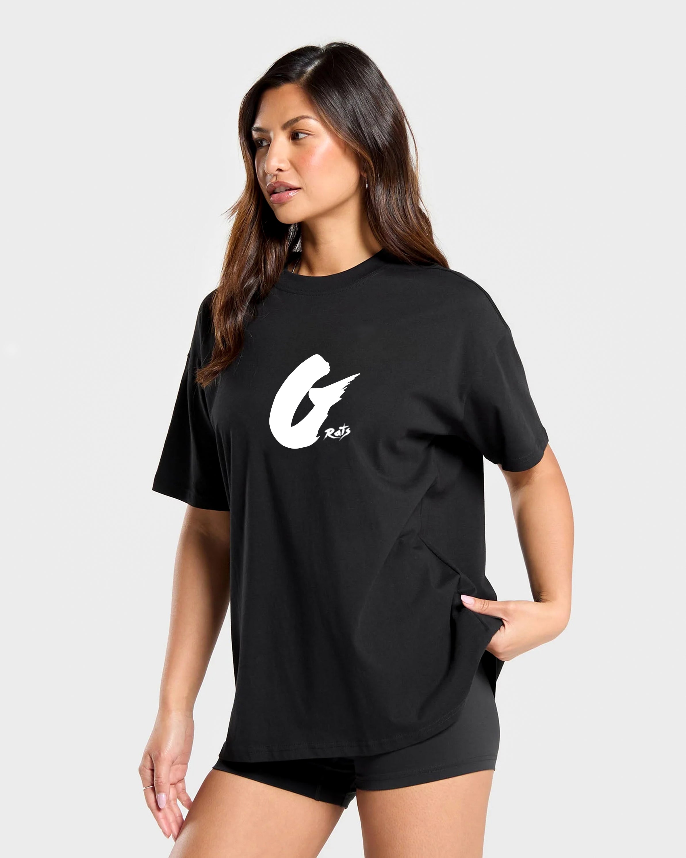 Oversized Baggy Crew Neck Tee - Ladies